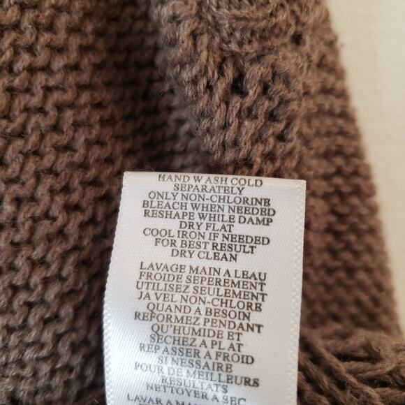 BCBGMAXAZRIA Brown Knit Cotton Wool Sweater Sleeveless Tunic Large Buttons - Picture 7 of 7